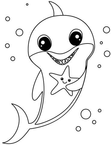 Baby shark coloring page free printable coloring pages