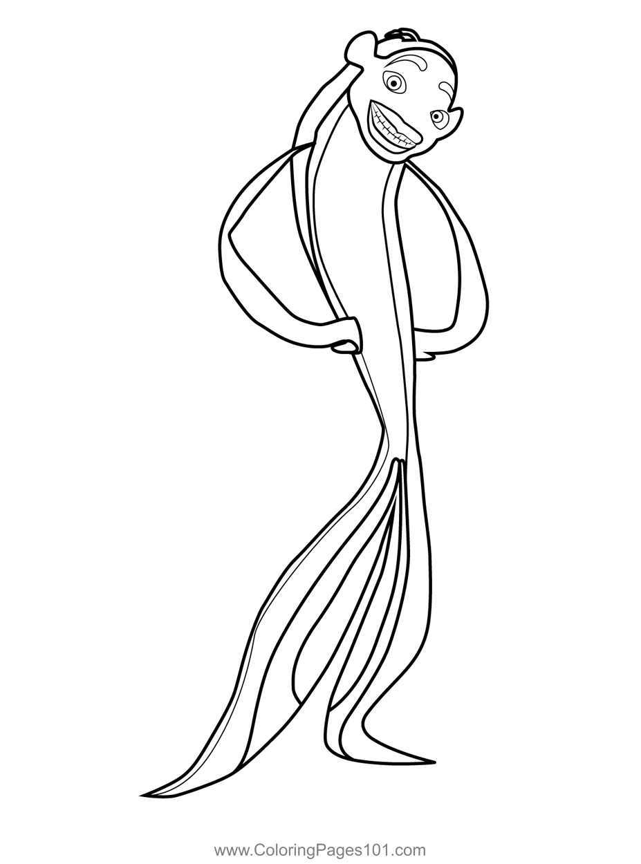 Oscar shark tale coloring page for kids