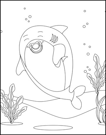 Premium vector printable shark coloring pages for kids