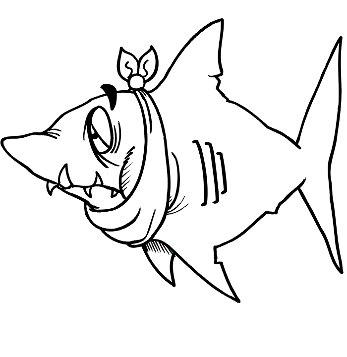 Shark coloring page shark with toothache