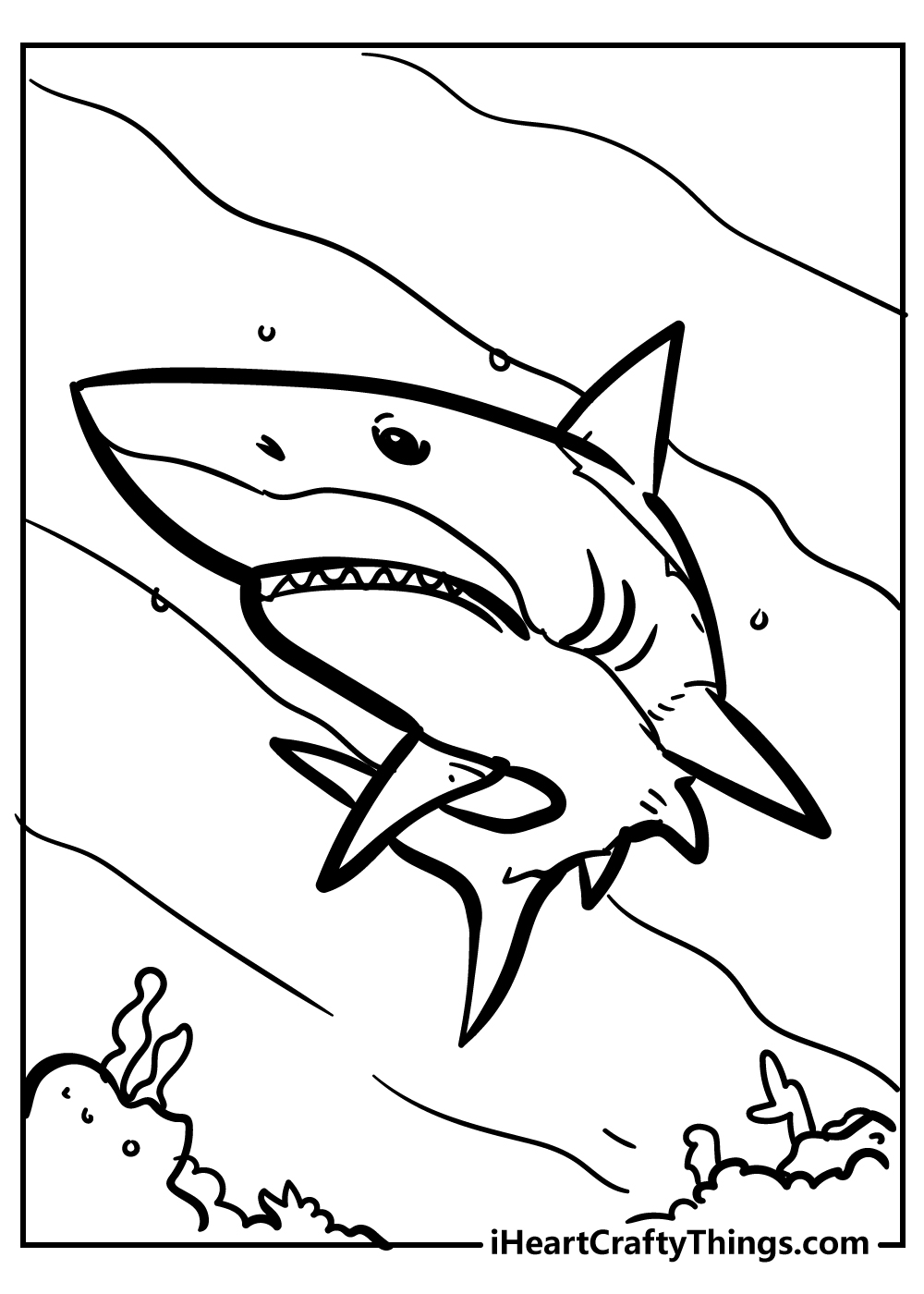 Shark coloring pages free printables