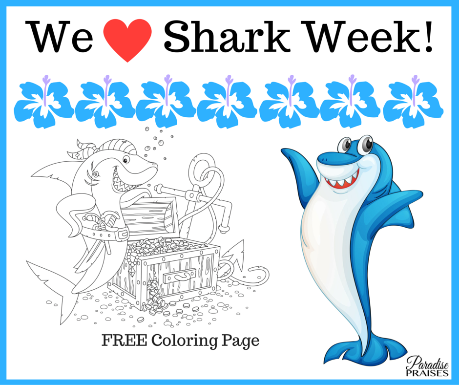 Free shark coloring pages paradise praises