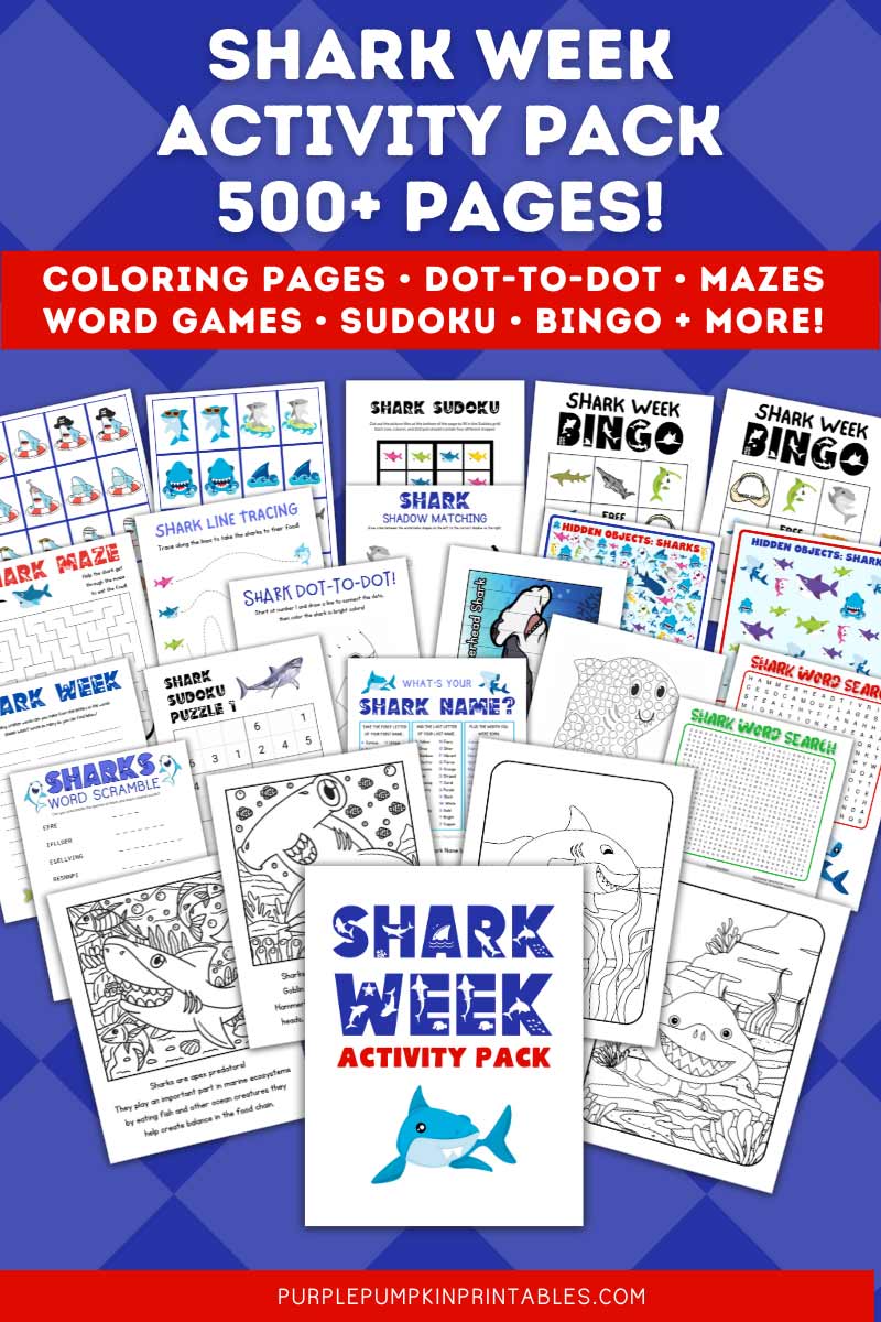 Printable shark week activity pack activities pages