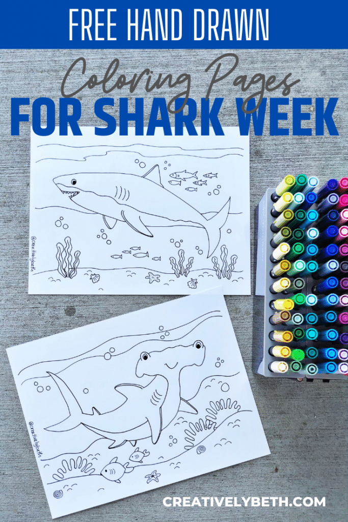 Free shark coloring pages for shark week