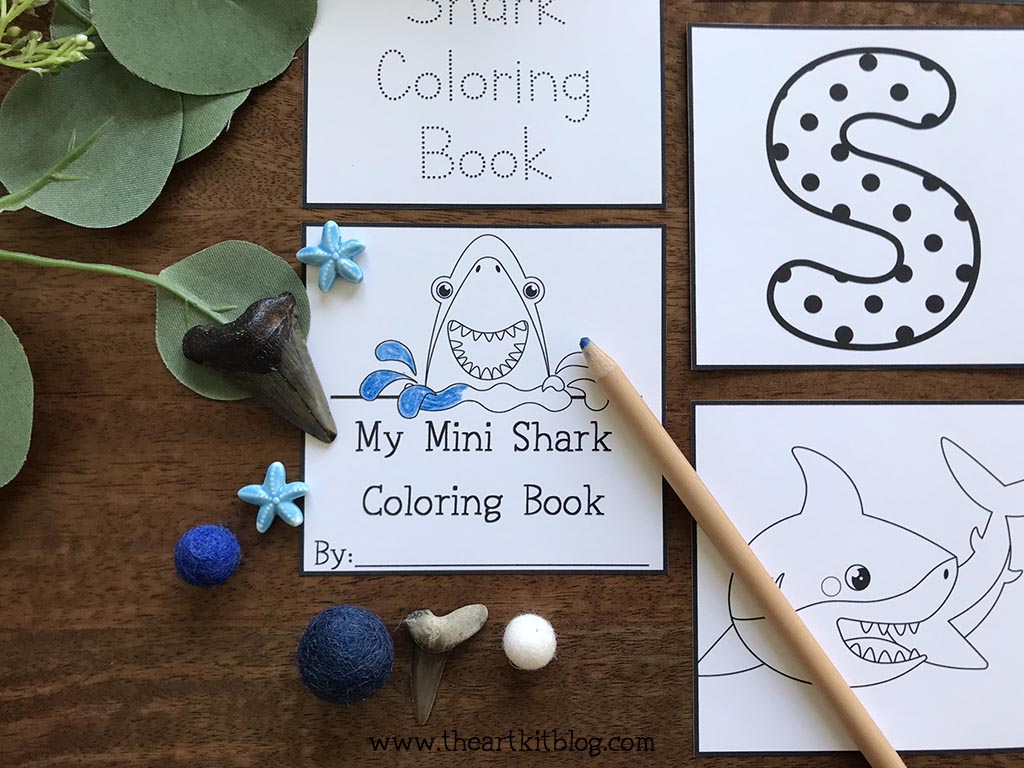 Mini shark coloring pages free printable download â the art kit