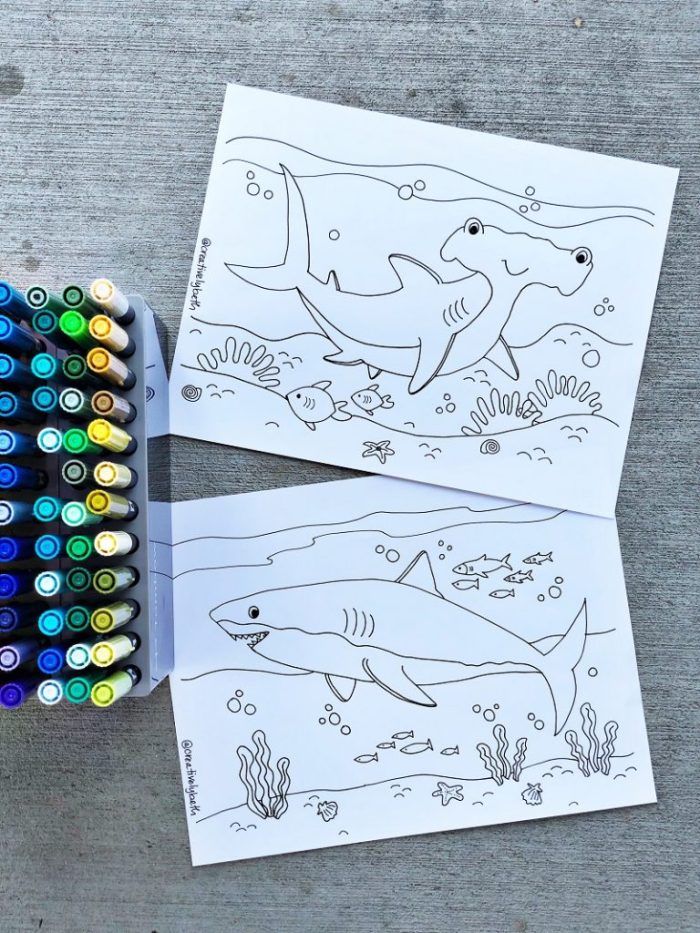 Free shark coloring pages for shark week