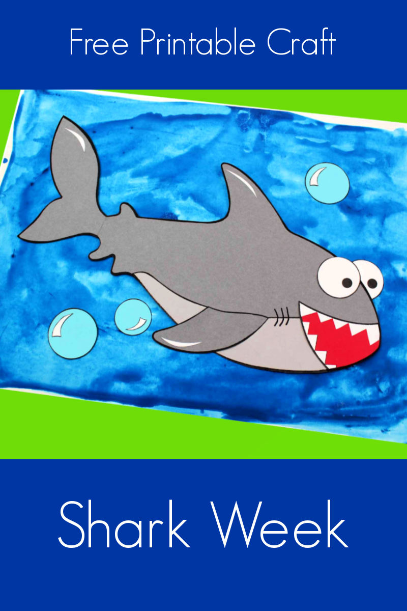 Free printable shark craft for shark week