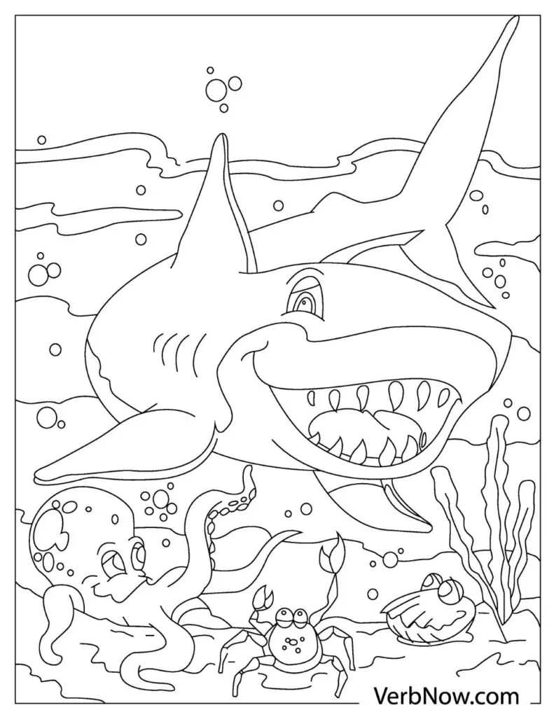 Free sharks coloring pages for download printable pdf