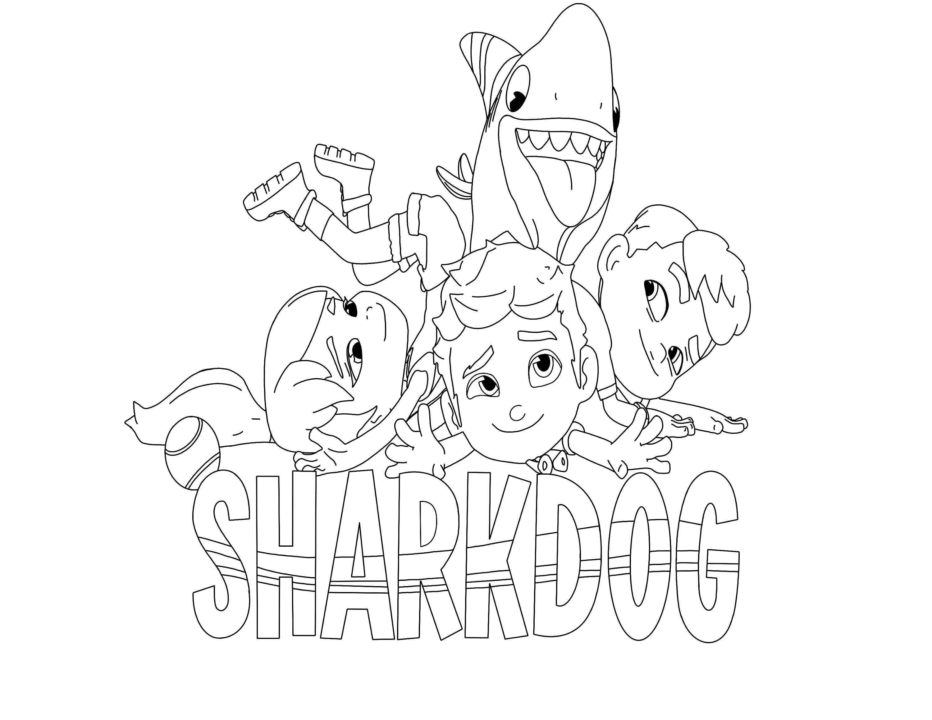Sharkdog coloring page download