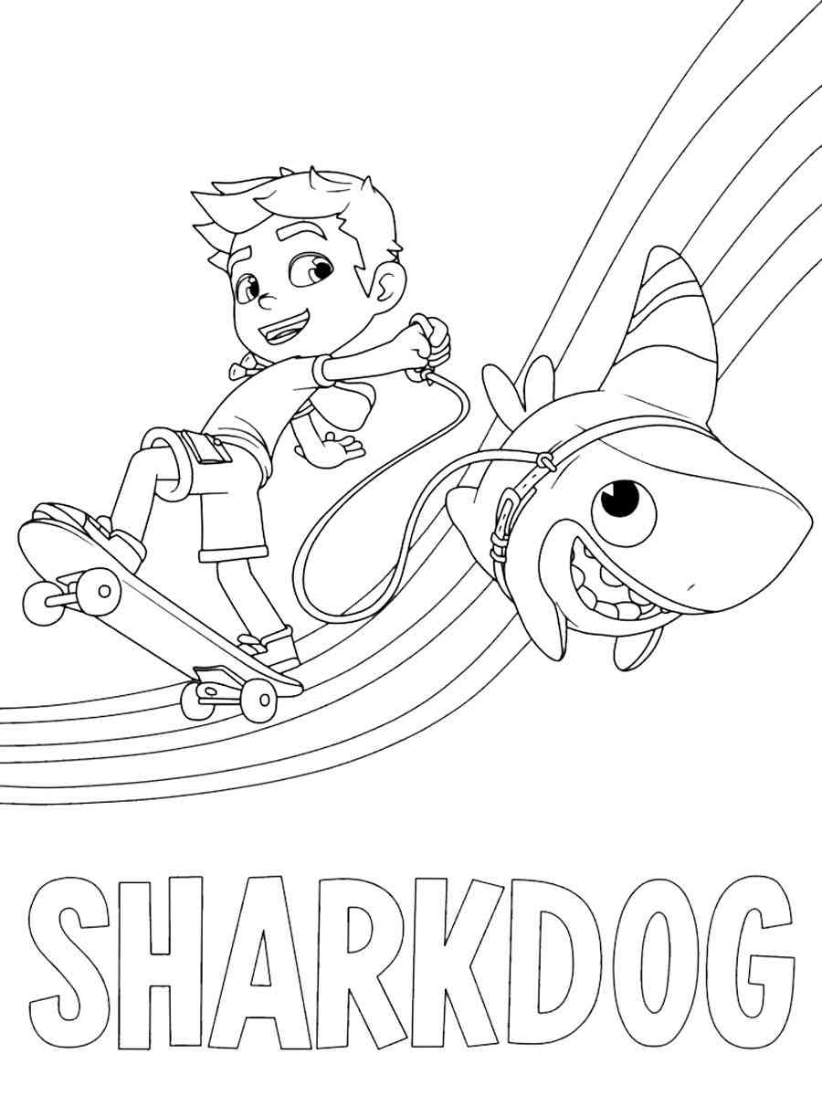 Sharkdog coloring pages