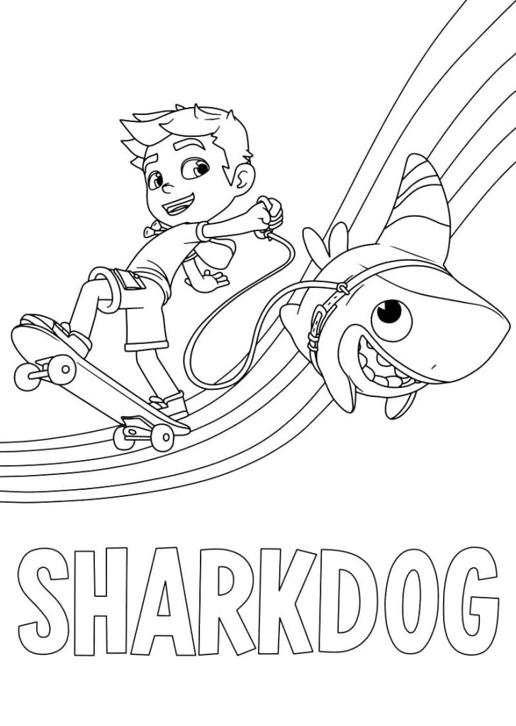 Sharkdog coloring pages