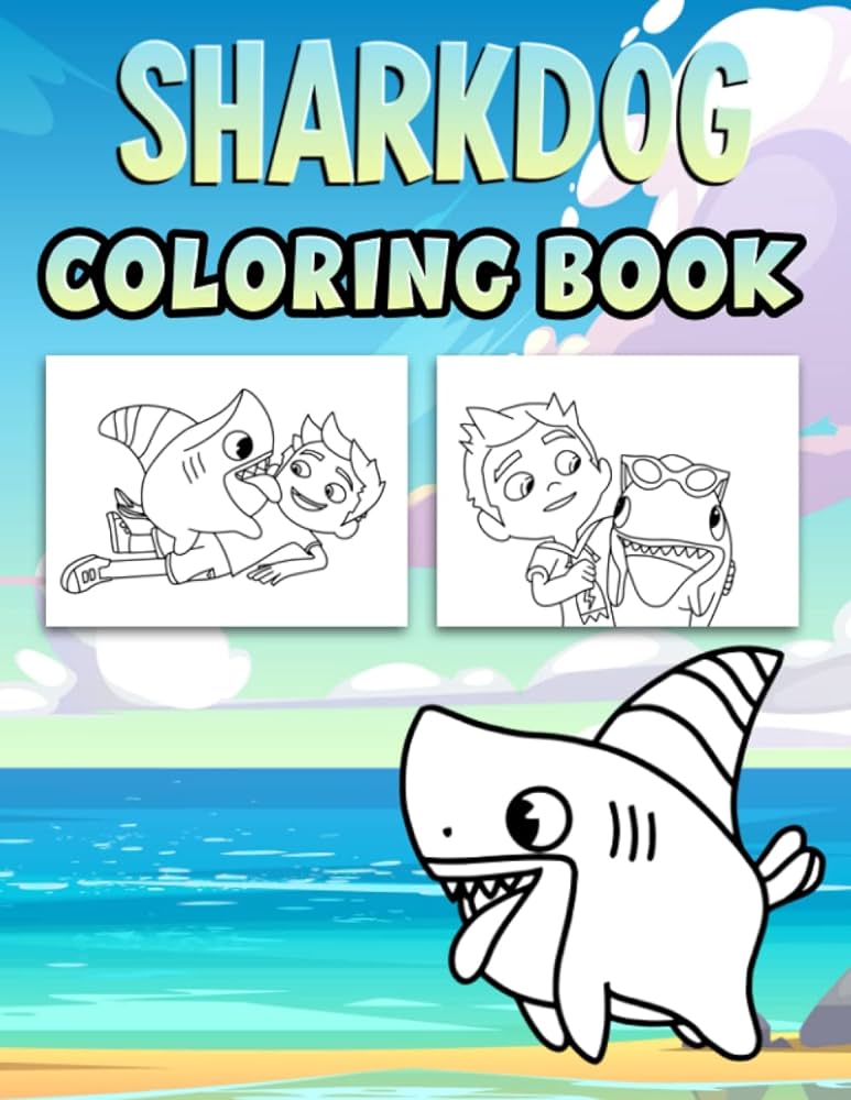 Sharkdog coloring book amazing gift for all ages and fans with high quality imageâ giant great pages with premium quality images delate juliette kitap