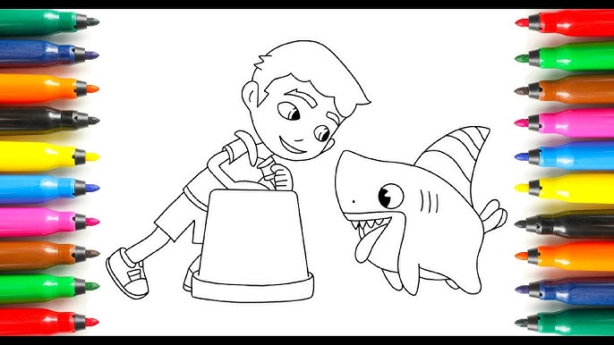 Drawing and coloring sharkdog and ax netflix