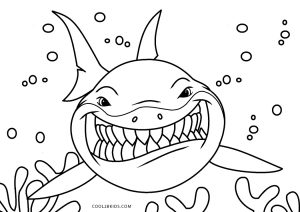 Free printable shark coloring pages for kids