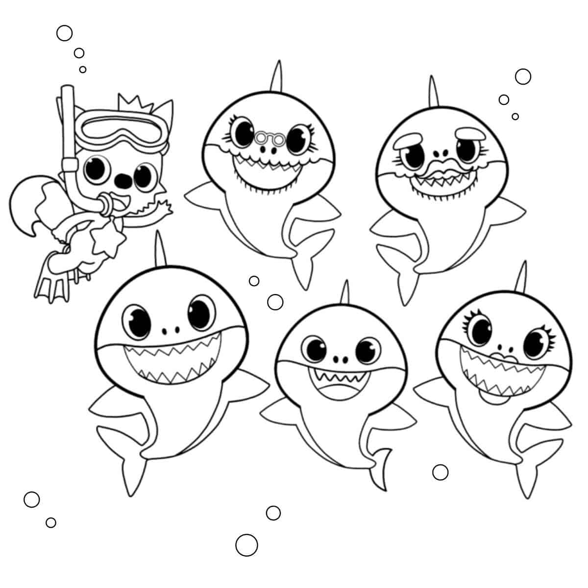 Baby shark coloring pages for free