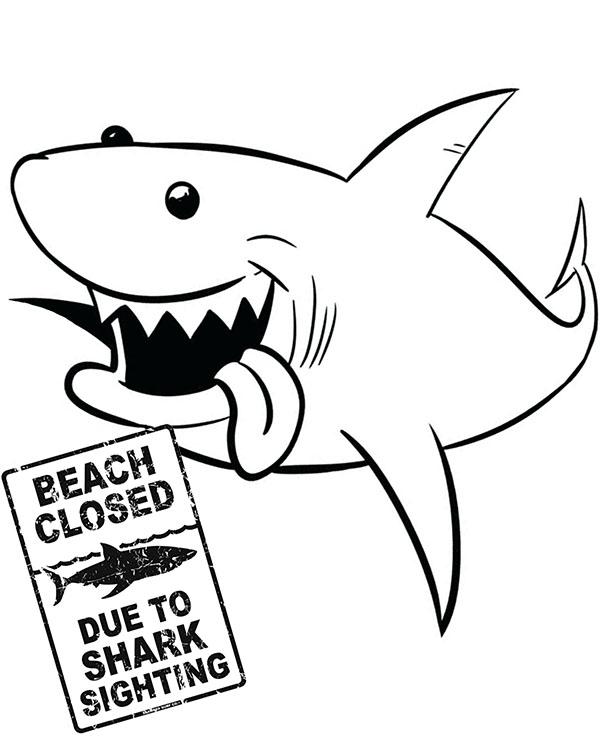 Shark coloring page for kids