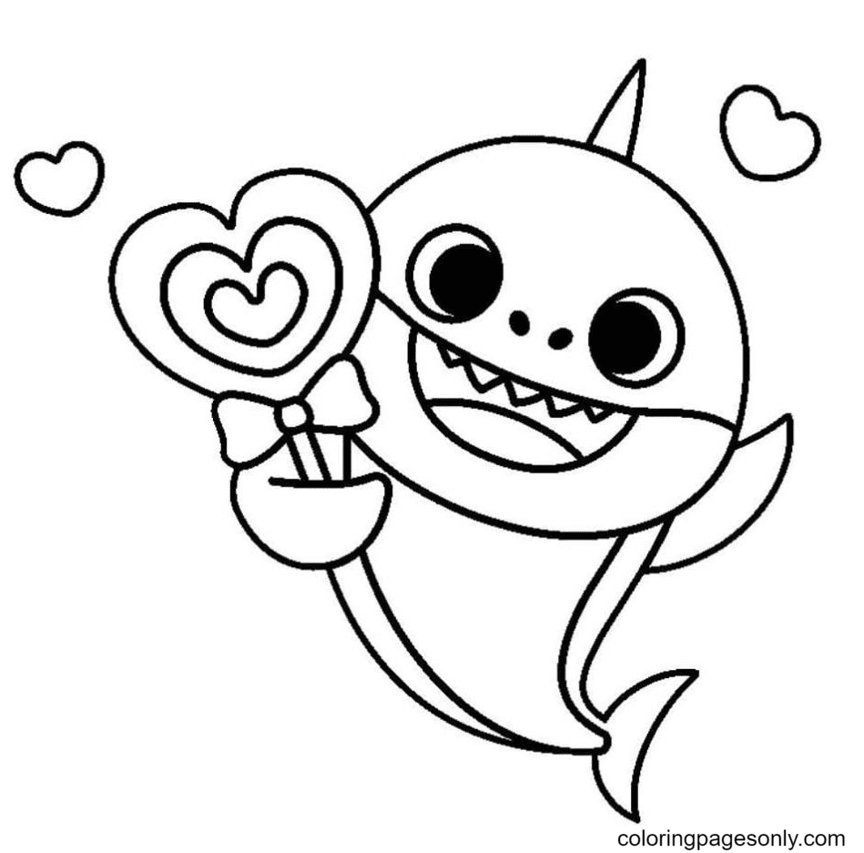 Baby shark coloring pages printable for free download