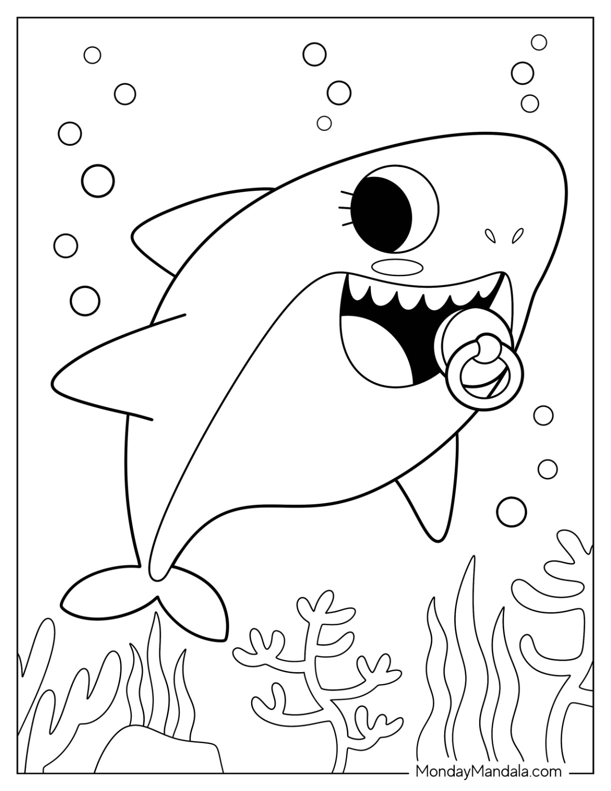 Shark coloring pages free pdf printables