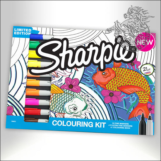 Sharpie marker aqua coloring kit markers coloring book