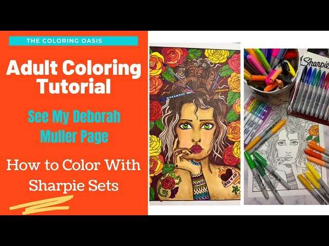 Adult coloring tutorial how to color with sharpies amazon coloring haul