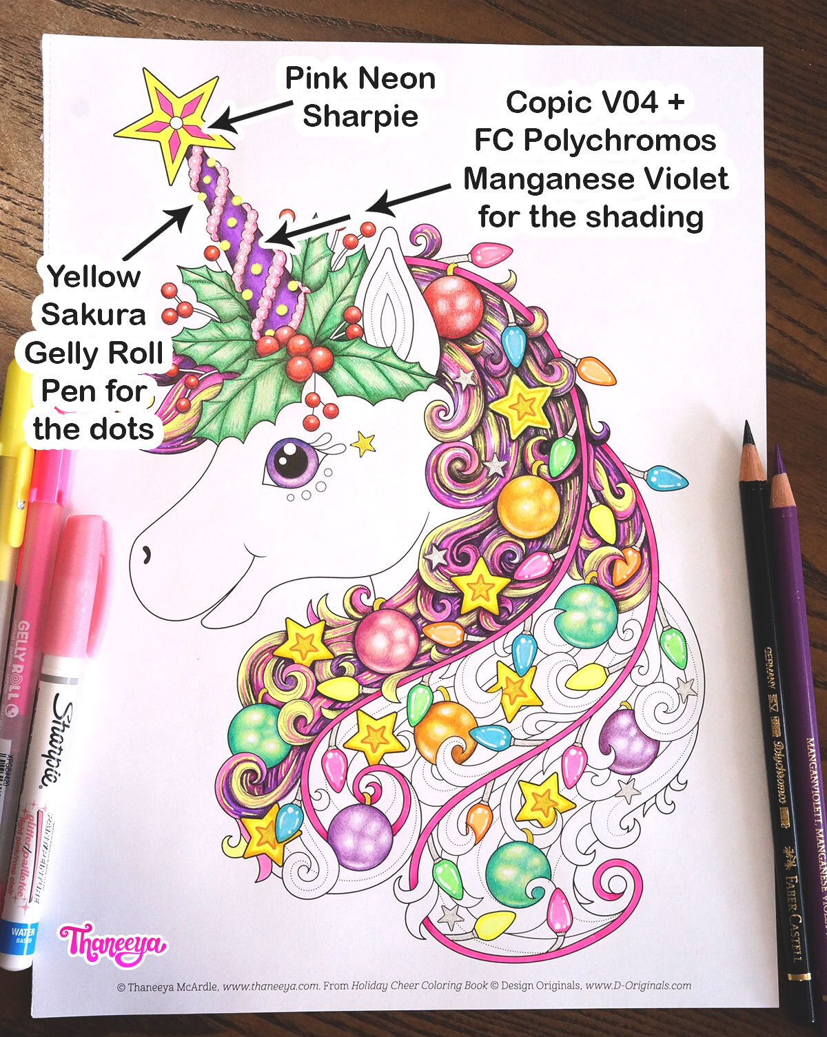 Unicorn coloring page tutorial