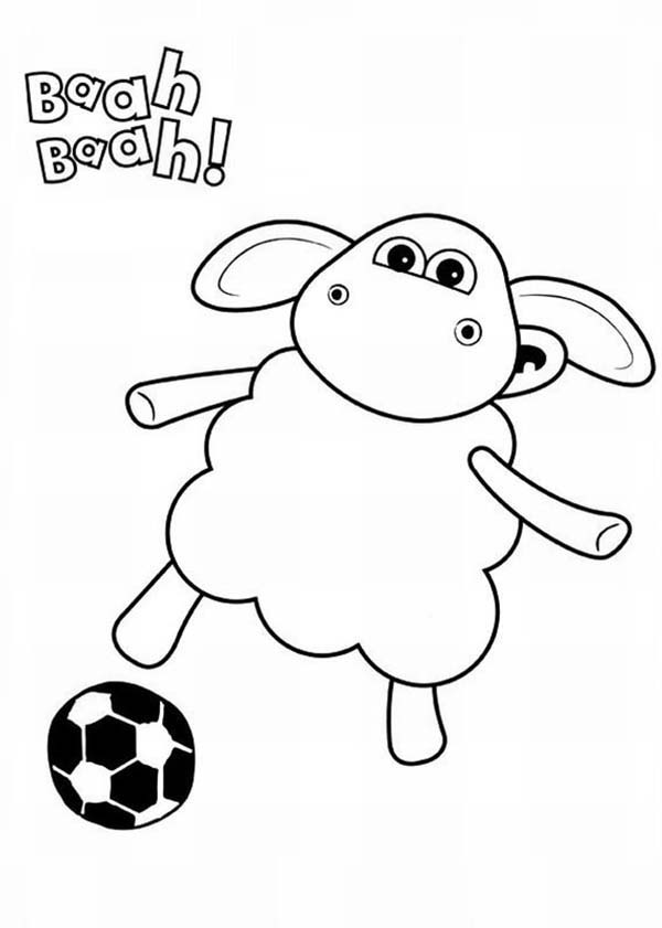 Timmy play football in shaun the sheep coloring page color luna