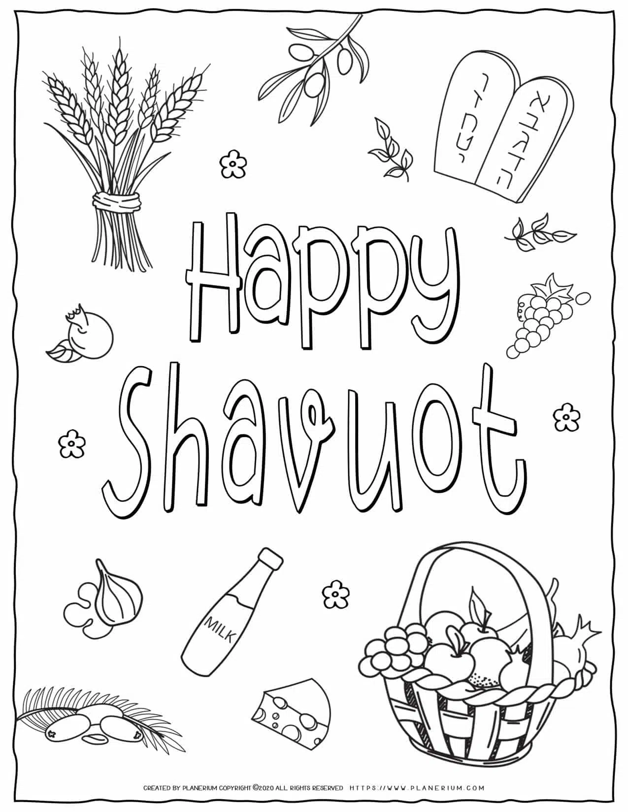 Shavuot coloring page