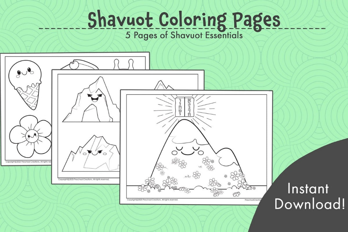 Shavuot black and white puppets coloring pages â preschool creations