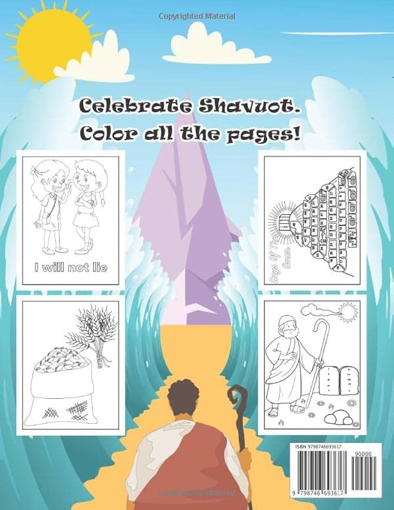 Shavuot coloring book for kids pentecost activity book with illustrations passover sefirat haomer mandments harvest and celebrations mejru ash books