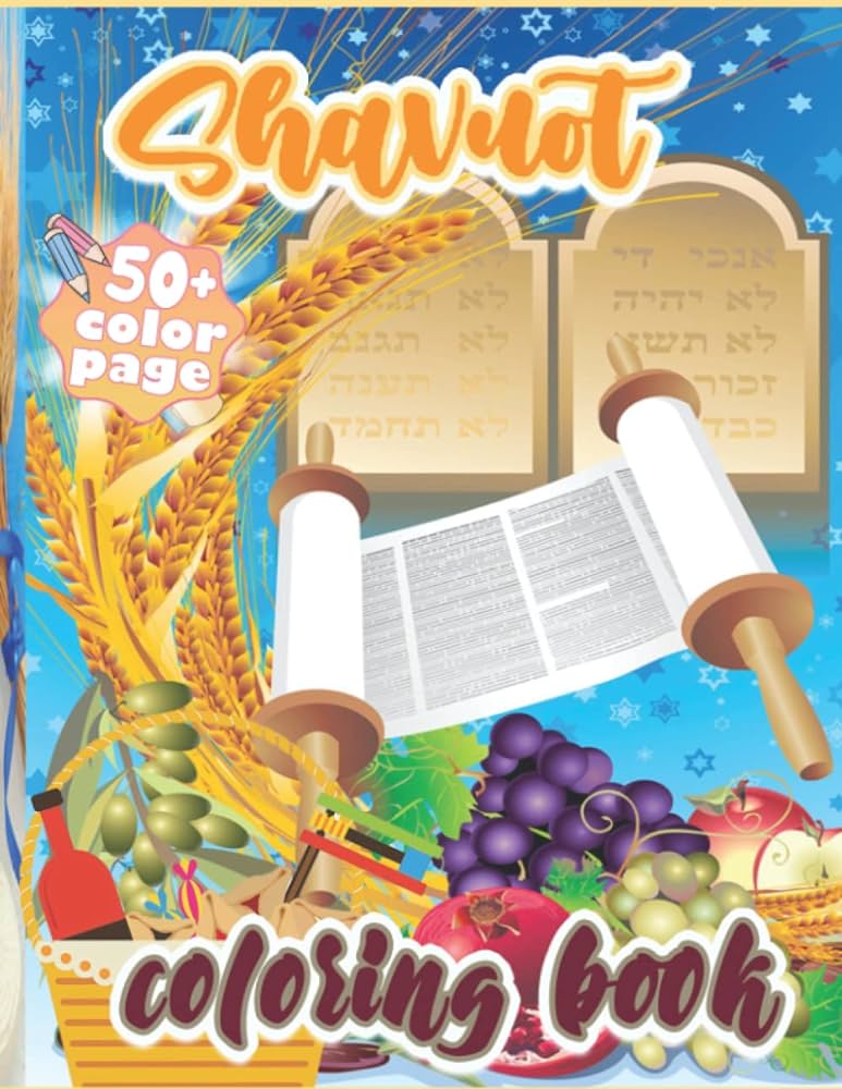 Shavuot coloring book jewish coloring books with high quality colouring pages for kids and adults to color and relax lux matthew books