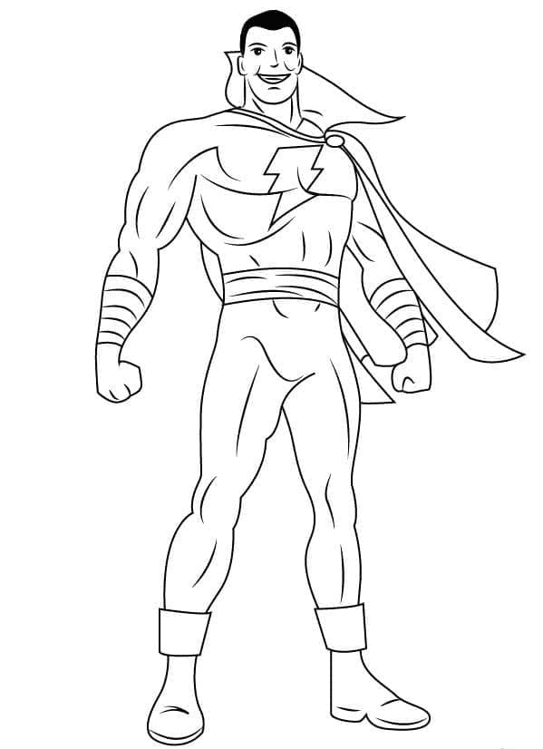 Shazam coloring pages printable for free download