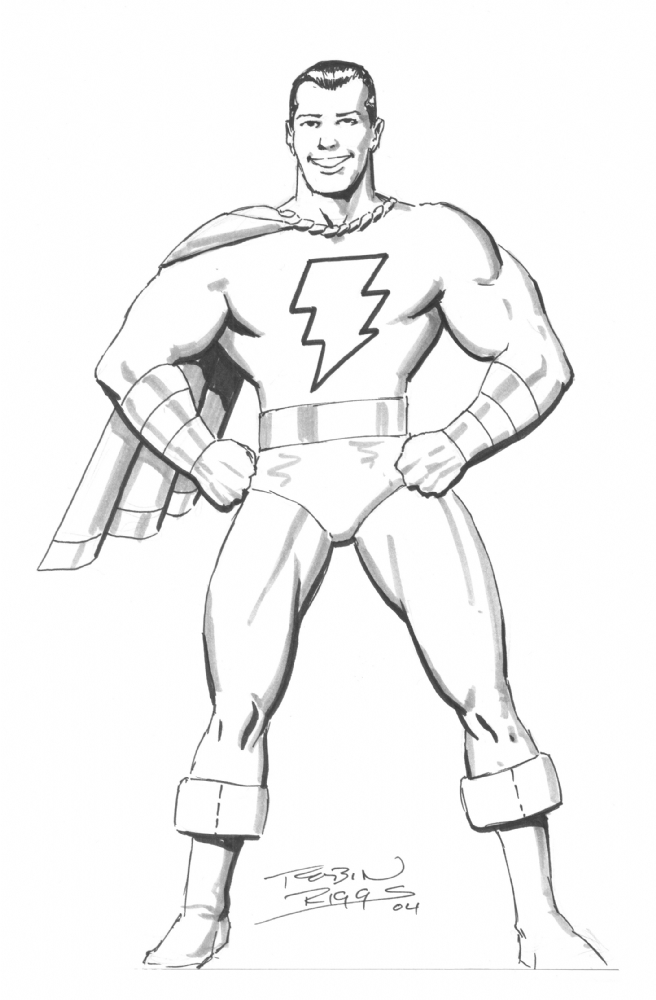 Shazam captain marvel in john mccormacks dc heroes ic art gallery room