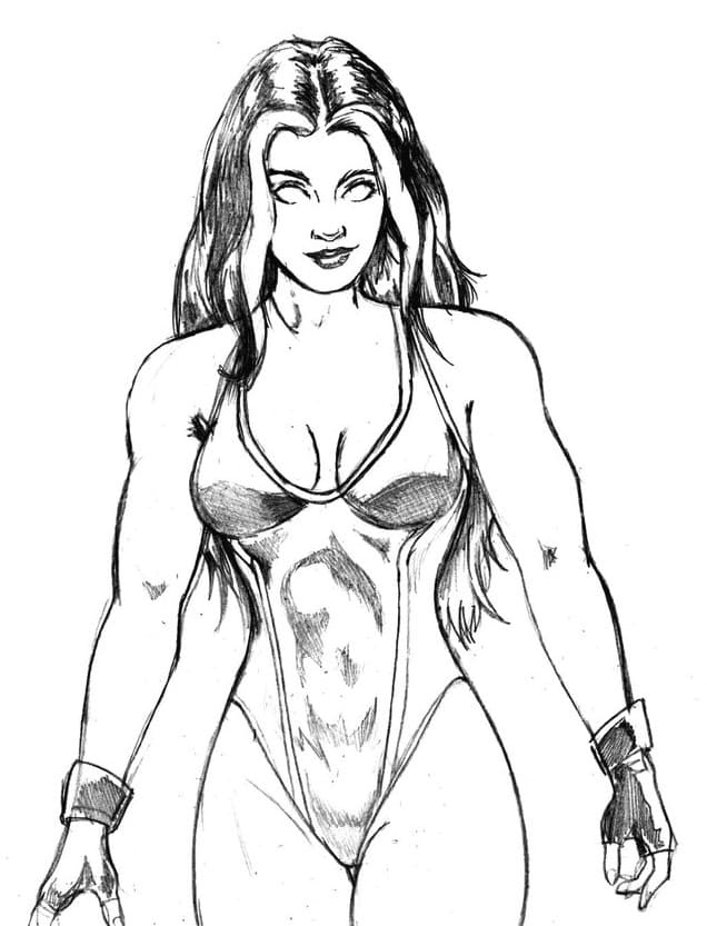 She hulk image coloring page