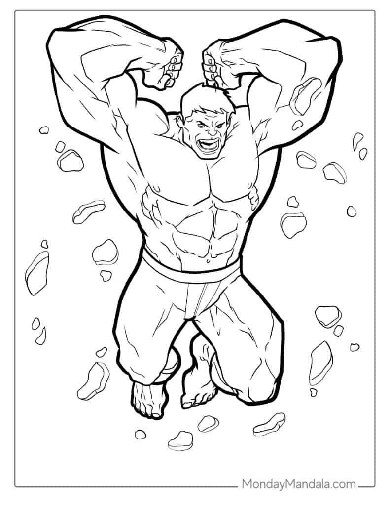 Hulk coloring pages free pdf printables