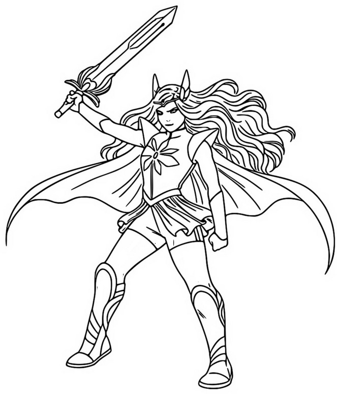 Coloring page cartoon she