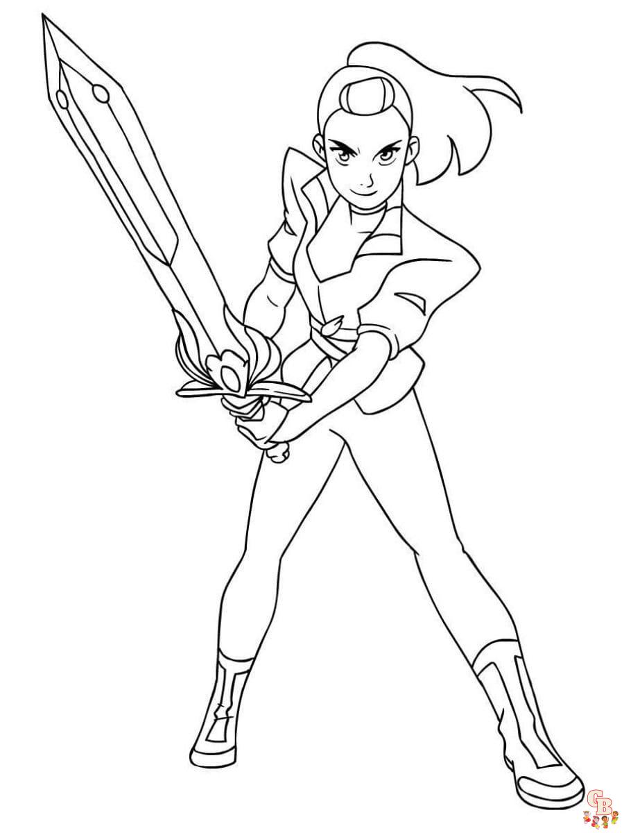 Printable she ra coloring pages free for kids and adults