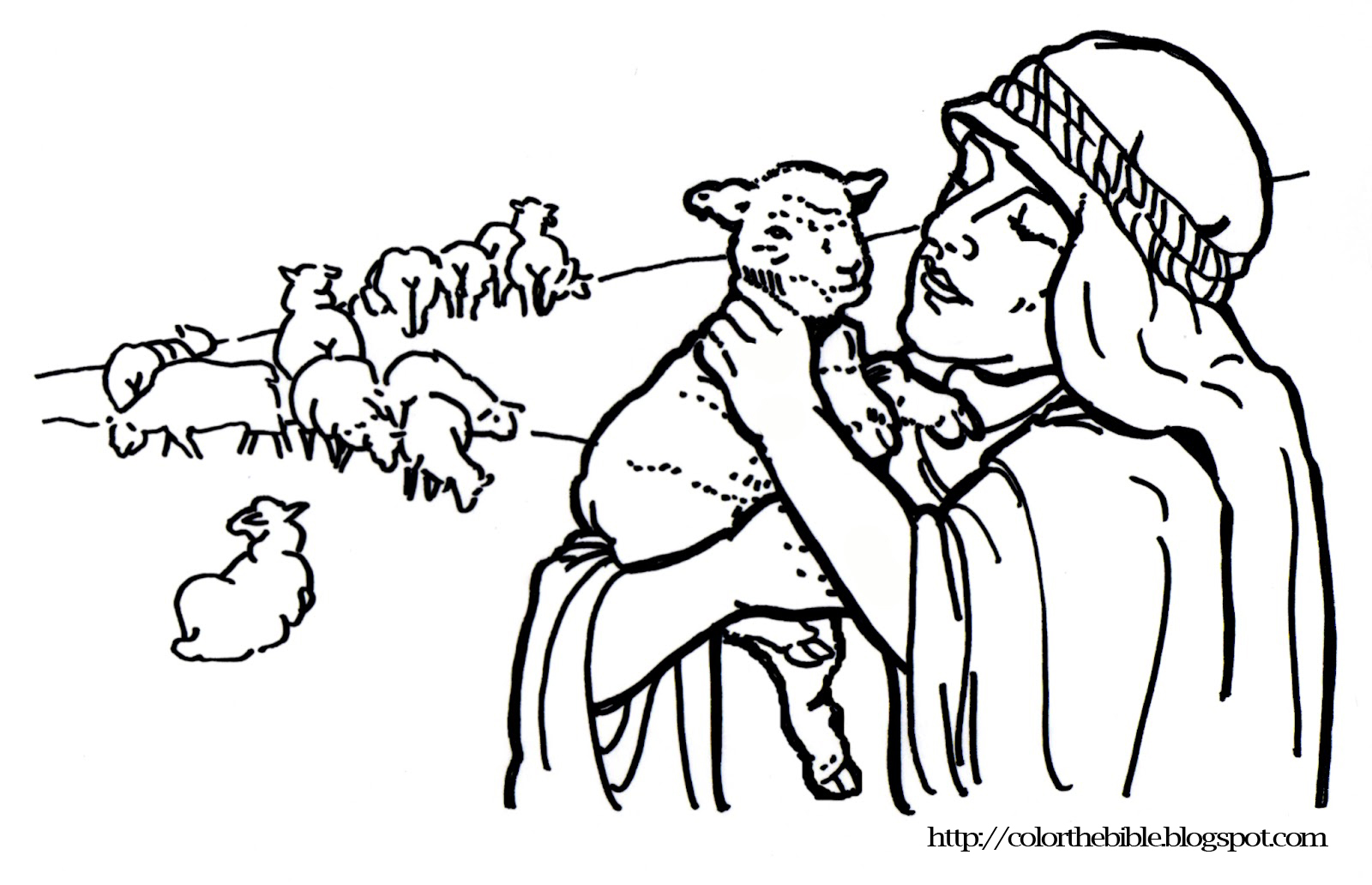 Color the bible watching the sheep