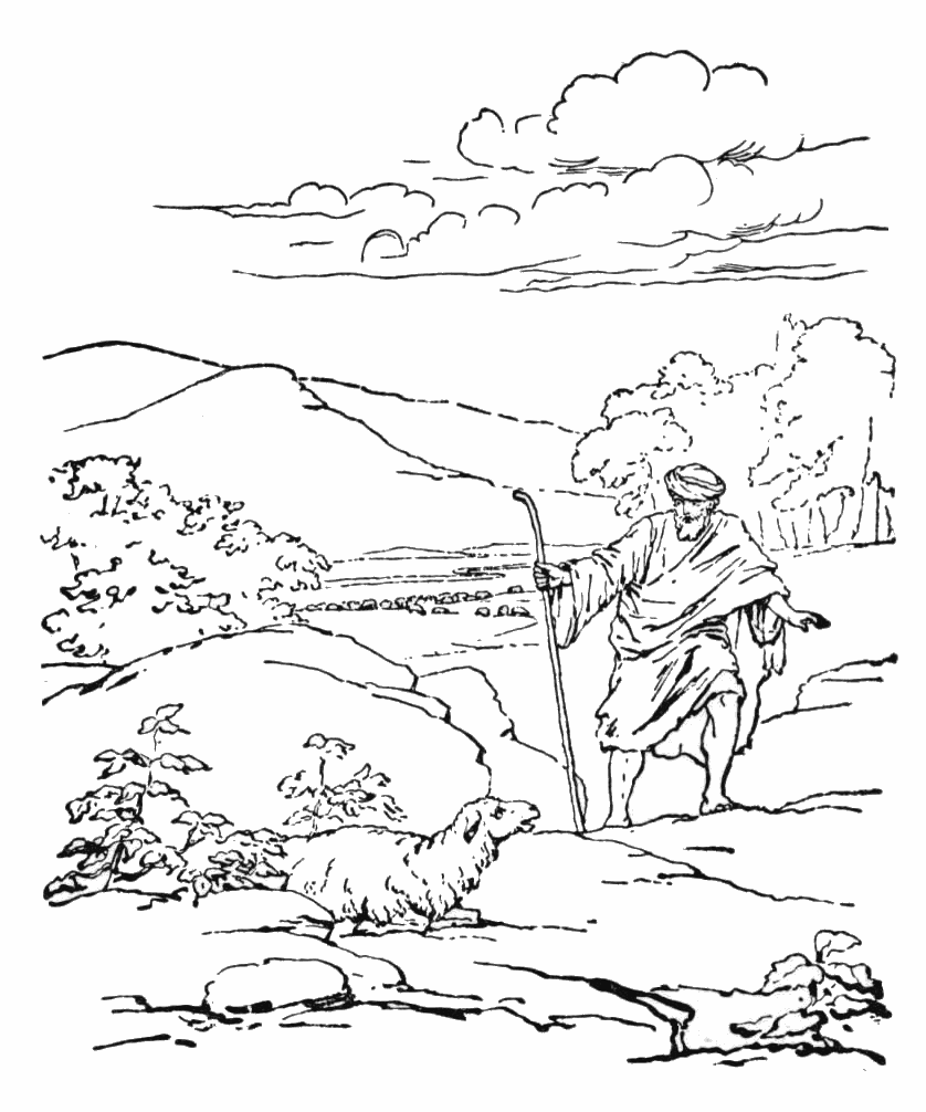 Good shepherd and parable of the lost sheep coloring pages