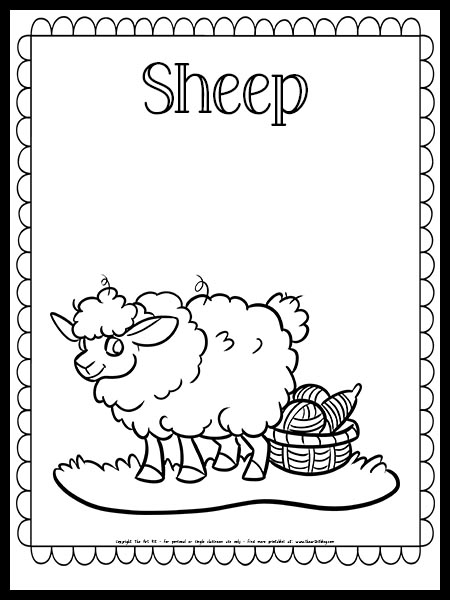 Sheep coloring page â the art kit