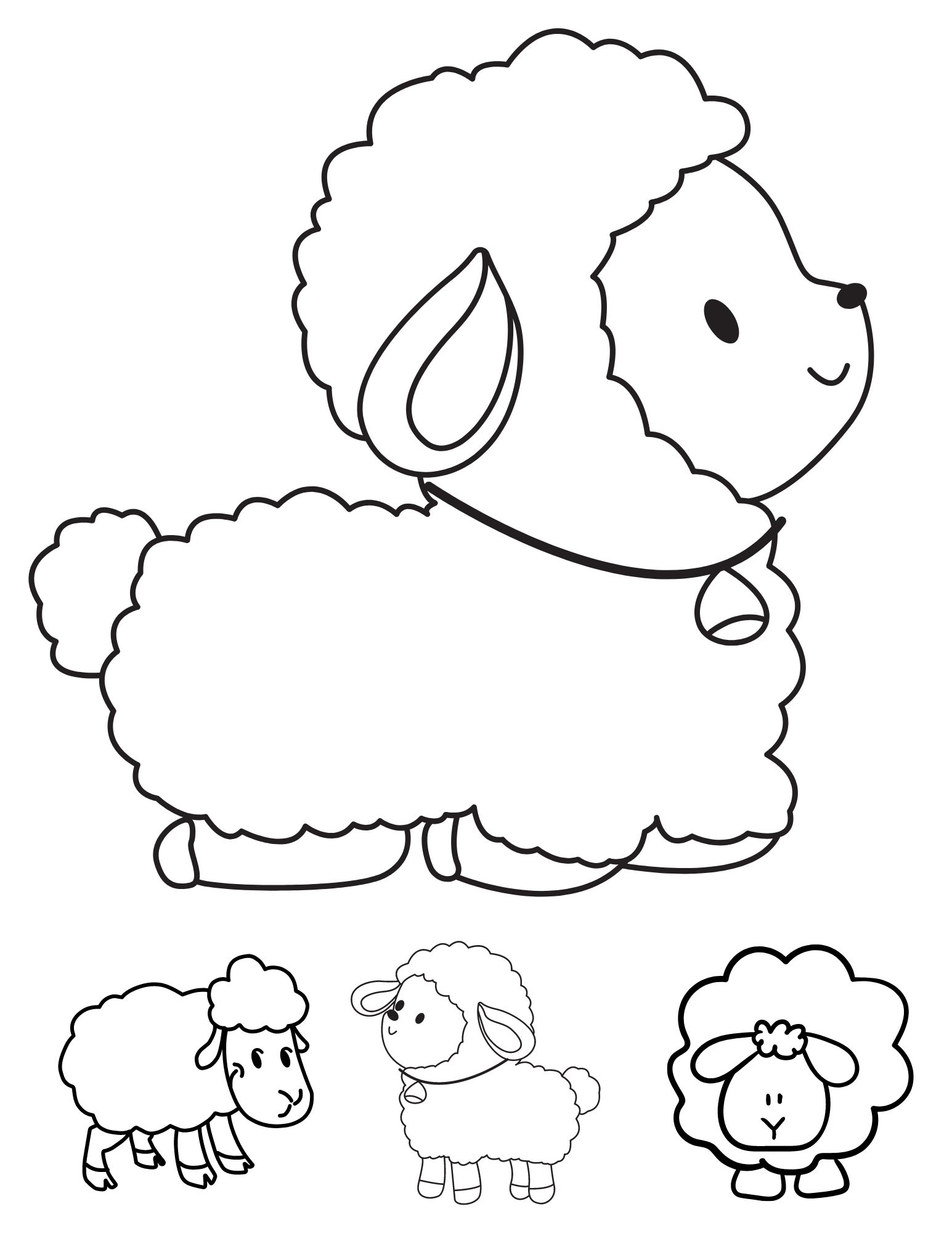 Superb sheep coloring pages for kids and adults