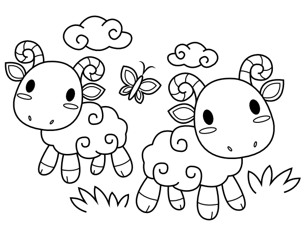 Printable baby sheep coloring page