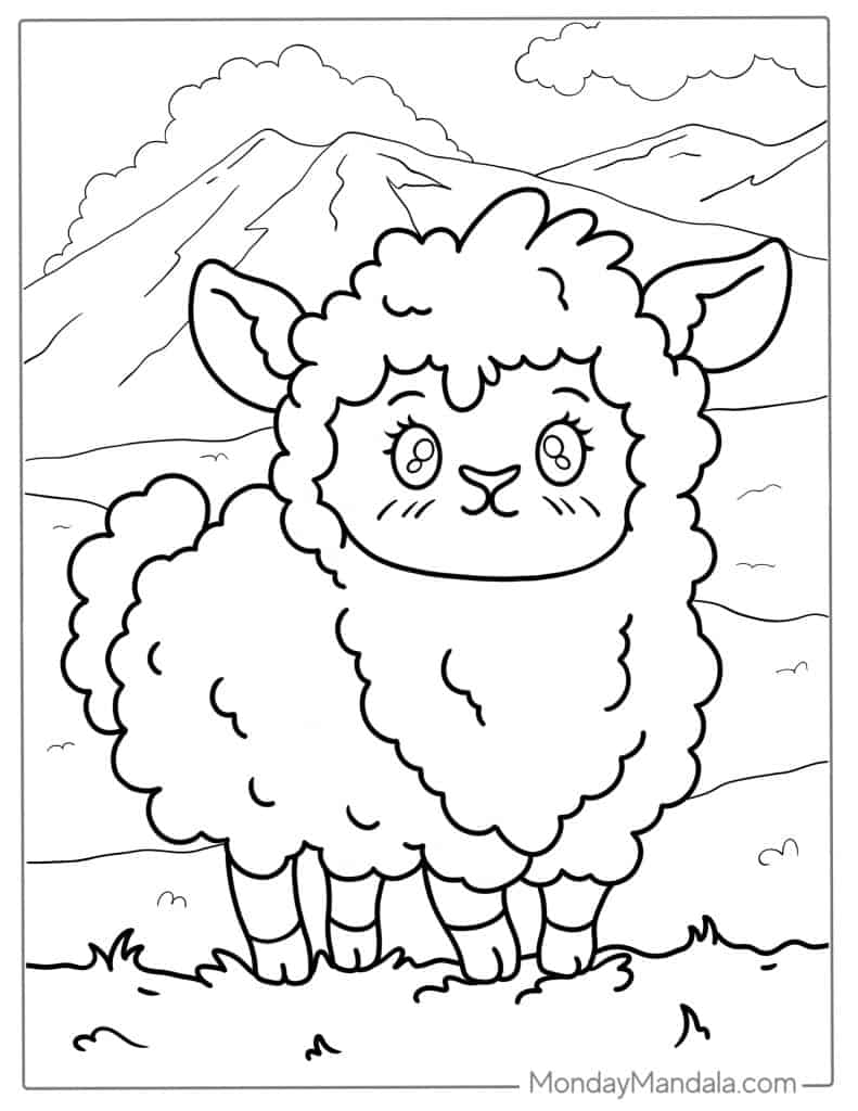 Sheep coloring pages free pdf printables