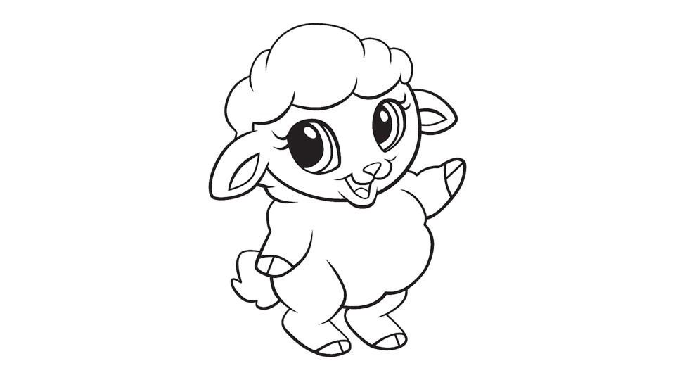 Baby sheep coloring printable