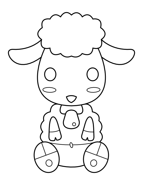 Printable cute baby sheep coloring page