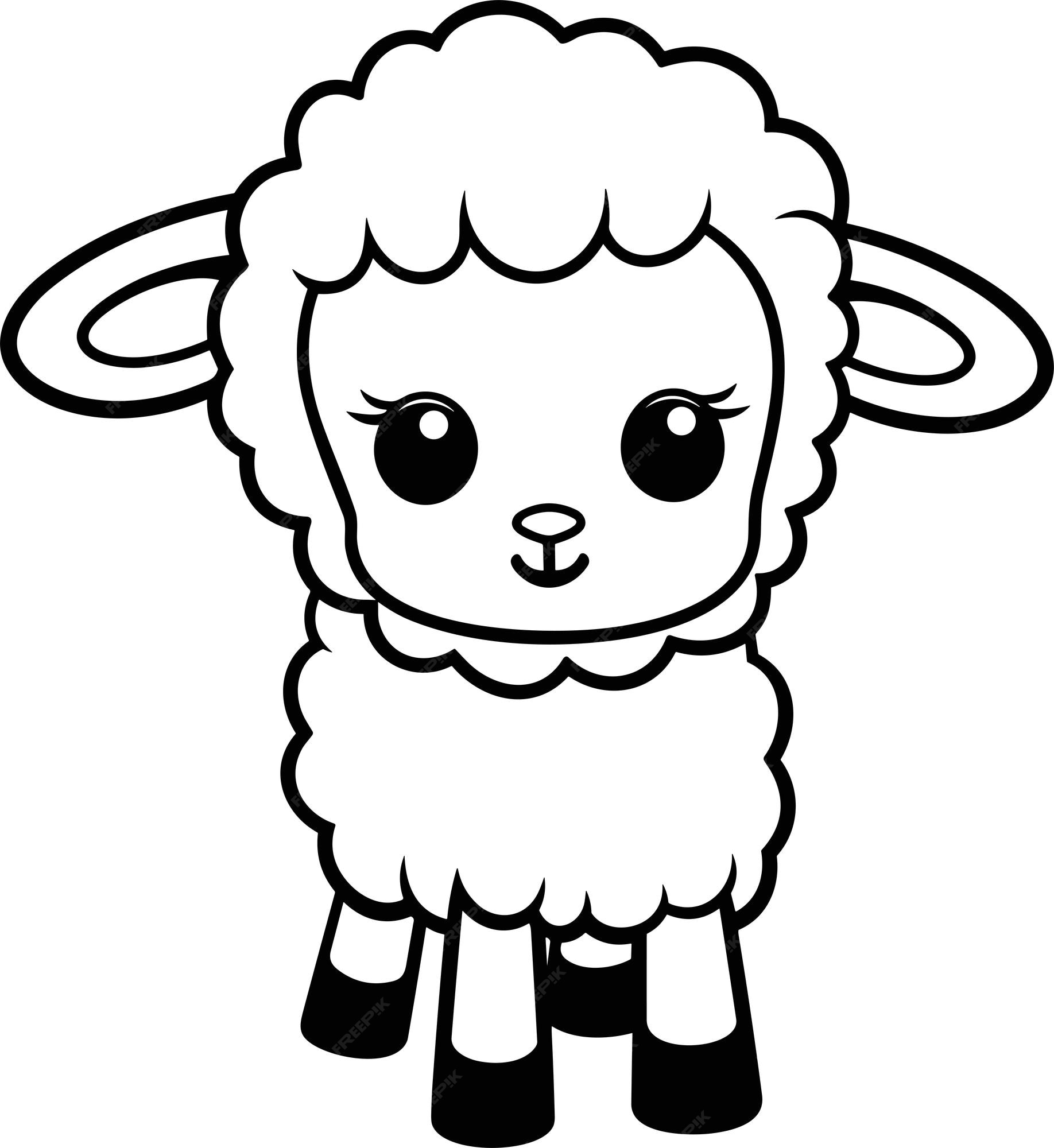 Premium vector sheep coloring page for kids vector outline illustration