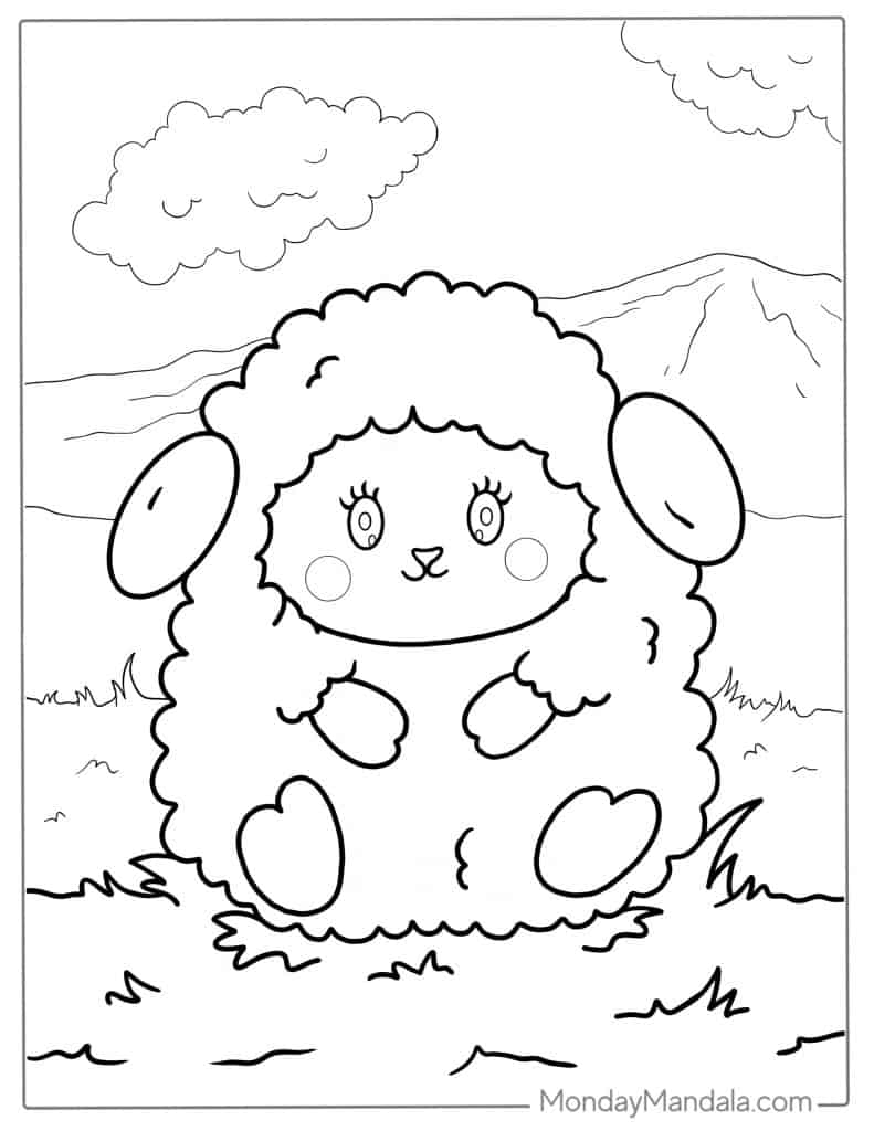 Sheep coloring pages free pdf printables