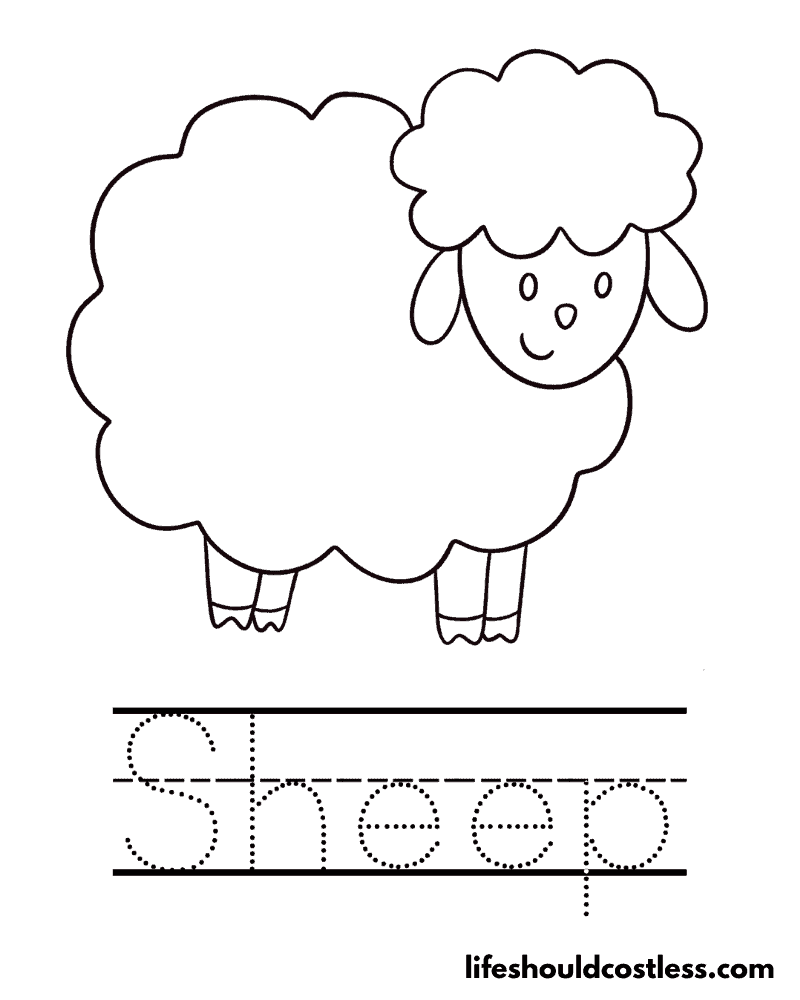 Sheep coloring pages free printable pdf templates