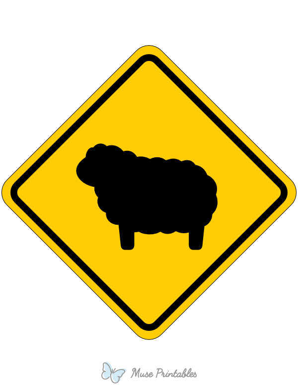 Printable sheep crossing sign