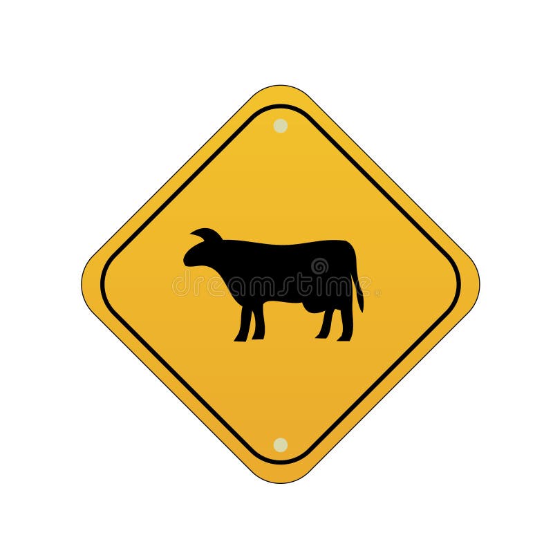 Cow crossing sign stock illustrations â cow crossing sign stock illustrations vectors clipart