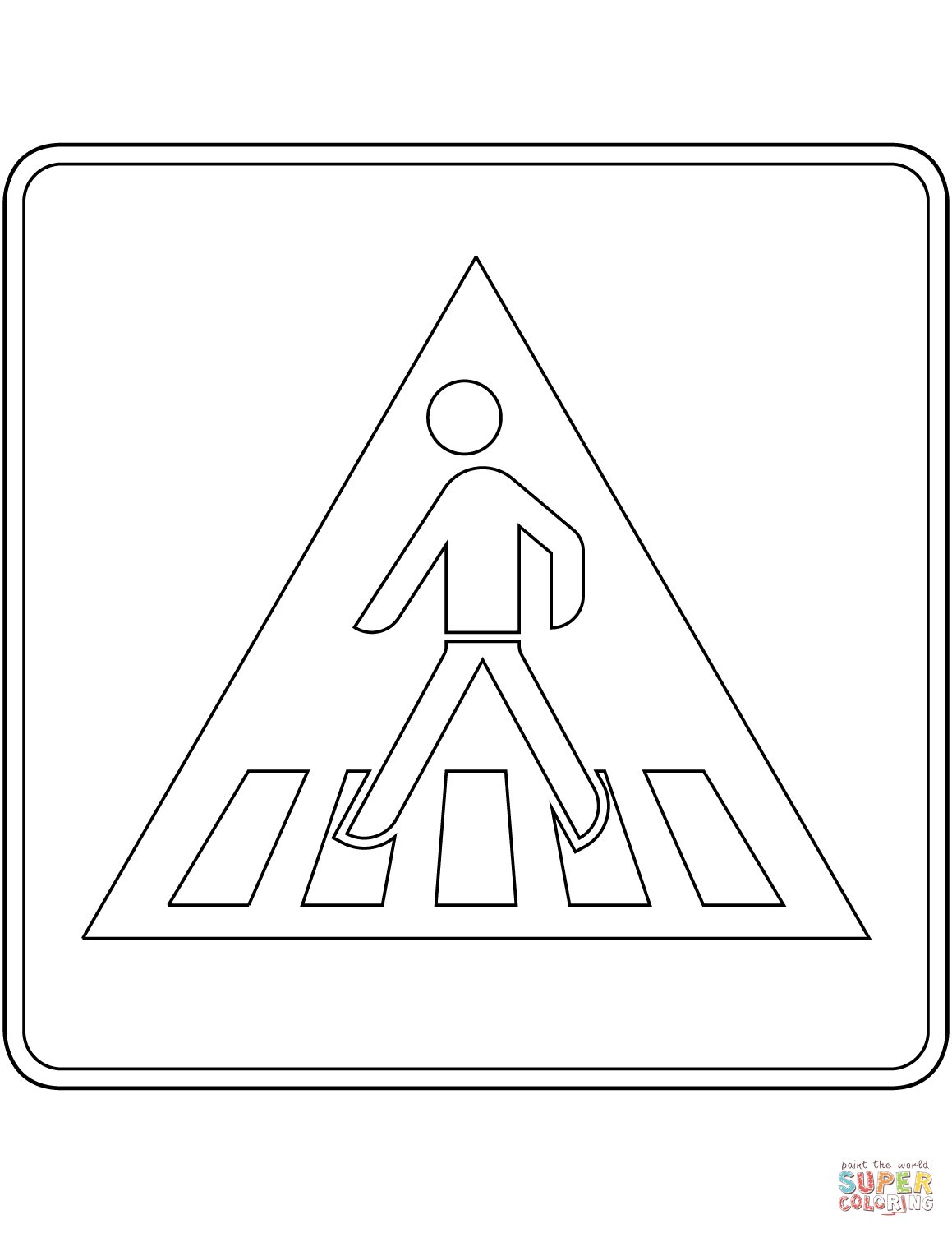 Pedestrian crossing sign in germany coloring page free printable coloring pages